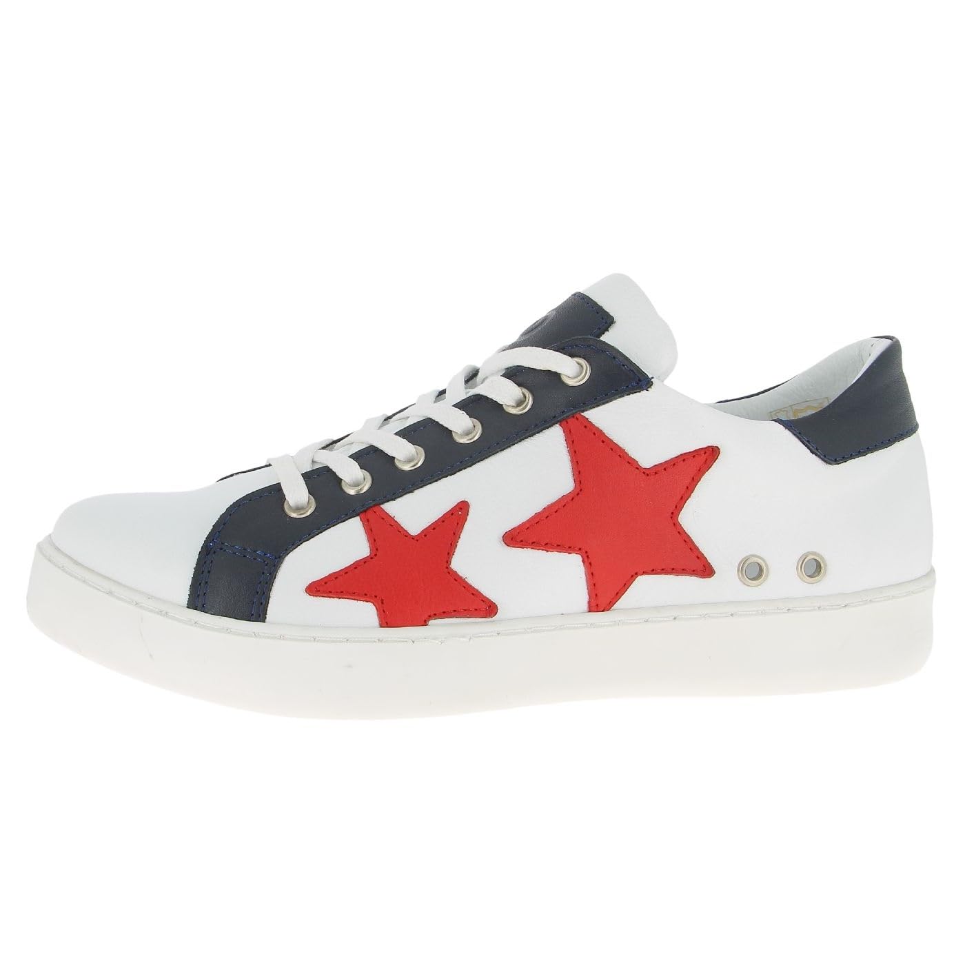 Andrea Conti Women's Damen Low Top Sneaker, White D Blue Red, 7.5 UK