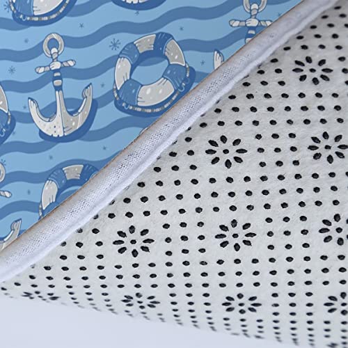 Badezimmerteppich-Set 3Teilig Anker rutschfest Waschbar Badematte Badezimmer Weich Mikrofasern WC-Deckelbezug… – Bild 6