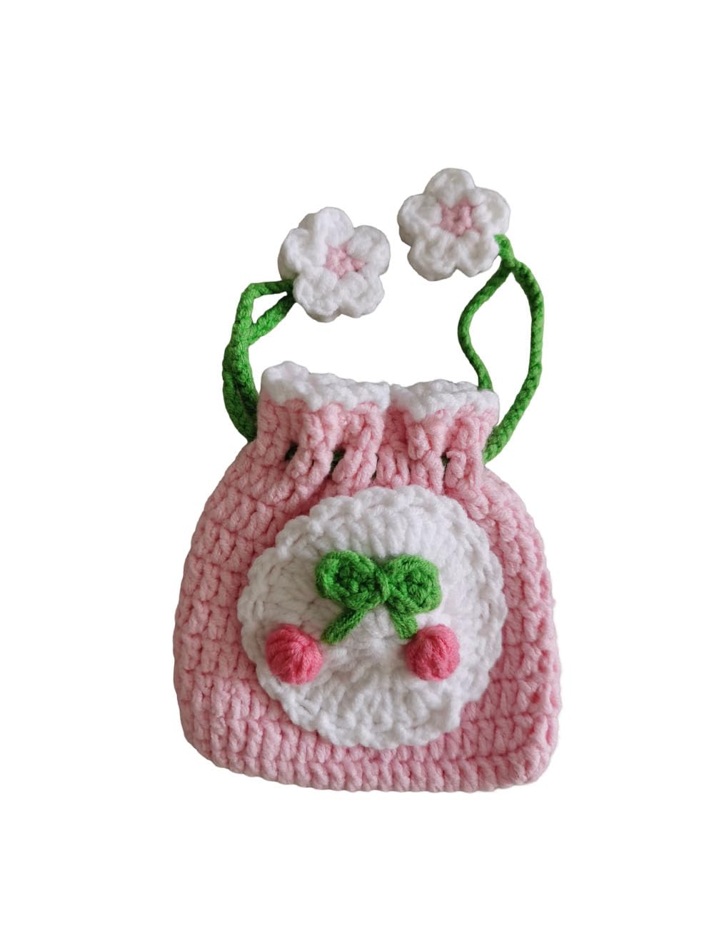 ANLicome Handmade Cute Small Crochet Purse Knitted Storage Bag Cute Funny Kawaii Coin Change Purse