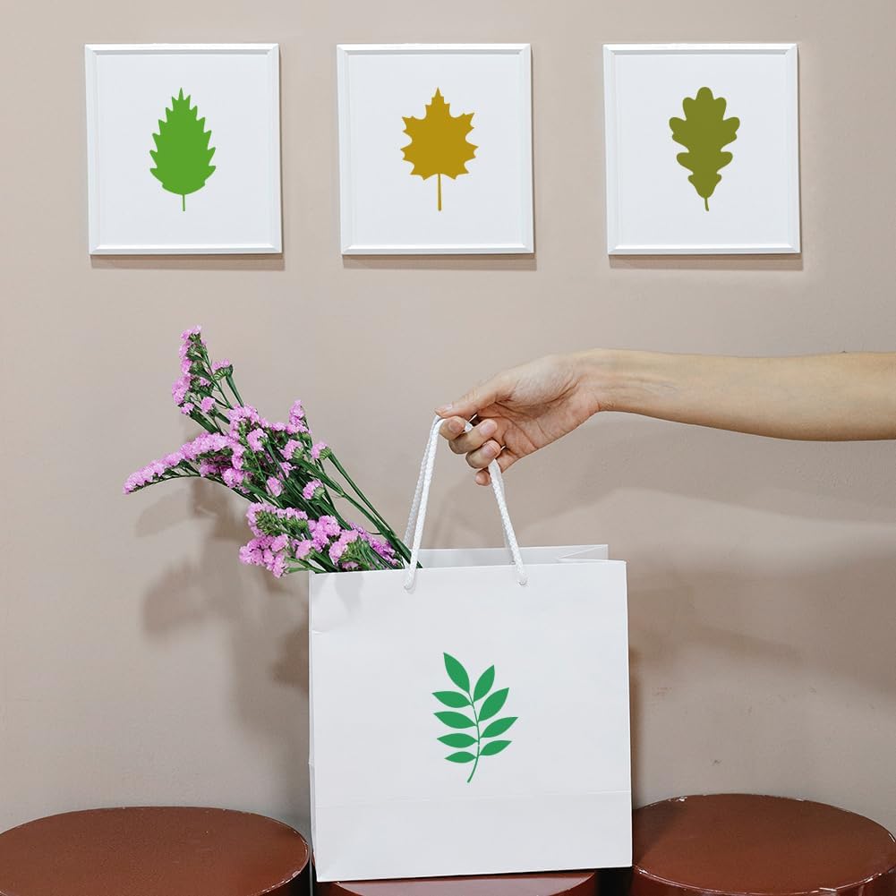 FINGERINSPIRE 11PCS Leaves Pattern Painting Stencils with Paint Brush 4.1x5.8inch Reusable Leaf Silhouette Drawing Template DIY Crafts Maple Oak Leaf Stencil Plant Theme Template for Painting