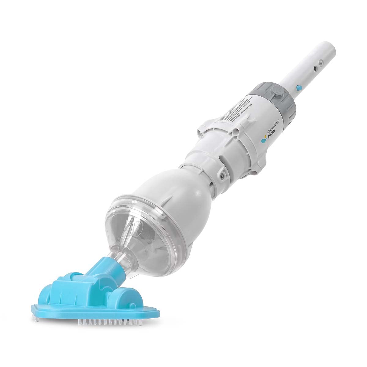 Paradies Pool Akku Poolsauger PP Star 02 Plus, inkl. Kescher und Stange | Nutzung ohne Kabel | schwenkbarer Saugkopf mit Bürste | Für Pools bis zu 10 m³