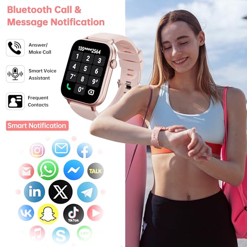 Image of Smart Watches for Women, 1.83 inch HD Touchscreen Fitness Tracker, Bluetooth Notifications /Calls, IP68 Waterproof, 100+ Sport Modes, 24 /7 Heart Rate & Sleep Monitor for iPhone Android iOS
