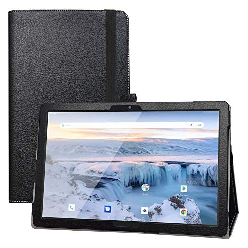 LFDZ Kompatibel mit Archos T101 4G Hülle,Schutzhülle mit Hochwertiges PU Leder Tasche Case für 10.1" Archos T101 4G Tablet(Not fit Other Models),Schwarz Cover