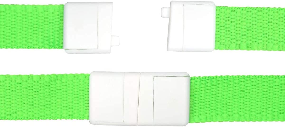 Specialist ID Bulk 25 Pack - Bright Wide Lanyards for Name Badges with Safety Breakaway Neck Clasp & ID Badge Holder J Clip - High Visibility Neon for Name Tag, Keys, Cruise, Student ID (Neon Green)