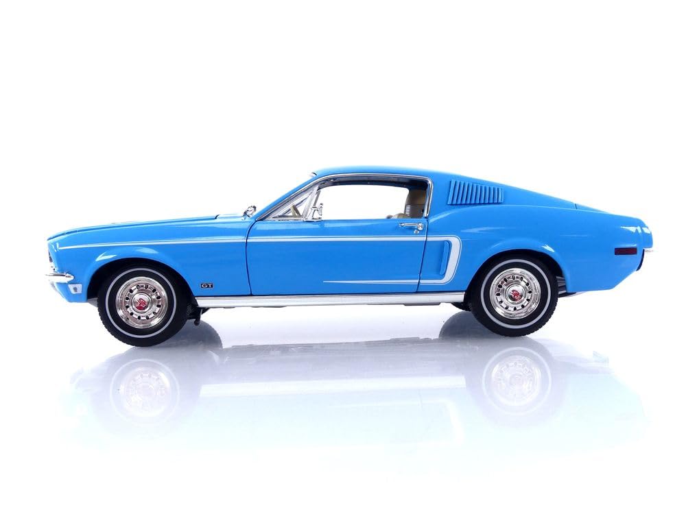 Amazon.com: Greenlight 1968 Ford Mustang Fastback Sierra Blue Ford