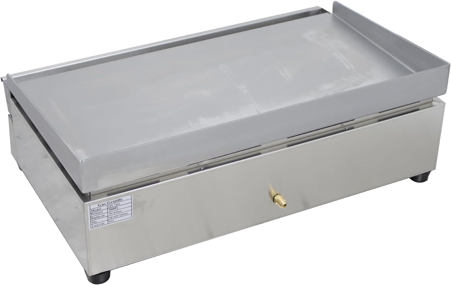 TECHTONGDA Natural Gas Commercial Griddle, 2000 Pa Flat Top Griddle, 28.94" x 16.14" Teppanyaki Grill, Stainless Steel Countertop Grill for Restaurant with Adjustable Temperature Control