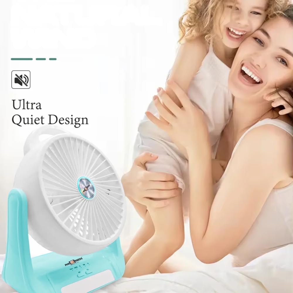 Elevea ๐๐ ๐๐๐๐ซ๐ฌ ๐๐๐ซ๐ซ๐๐ง๐ญ๐ฒ Compact USB Rechargeable Portable Fan โ Multi-Mode Standing, Desk & Handheld Cooling with Adjustable Tilt & Speed, Quiet Operation, Perfect for Adventures. 1