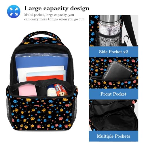Mini sac d'école patte de chien et trousse à crayons colorée