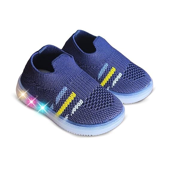 Image of inchJugnu inch LED Light-Up Baby Shoes (0-5 Years) | Soft Sole Comfort for Tiny Feet, Breathable Knit, Easy Slip-On | Magical Glowing Shoes for Happy Kids.