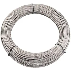 DYWISHKEY Stainless Steel Aircraft Cable 1/8 Inch, 7x7, 328 ft