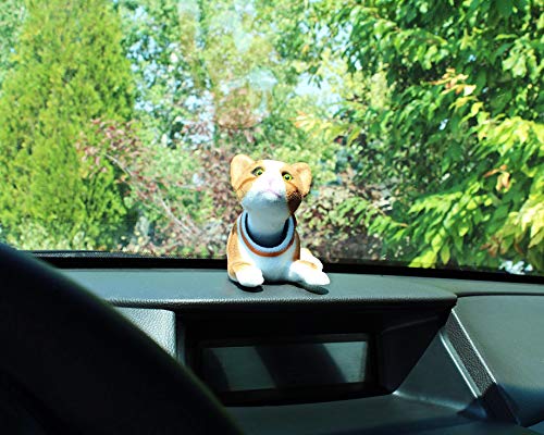 Batty Bargains Giddy Bobblehead Tabby Cat With Auto Dashboard Adhesive (Brown) #TOP6