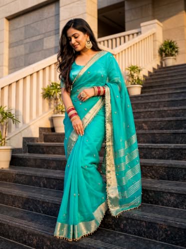 Shri Hari tissue silk ghungroo saree – image 3