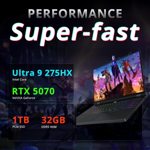 Image of Lenovo Legion Pro 5 16 inch Gaming Laptop, Intel Core Ultra 9 275HX, 32GB DDR5, 2TB Storage (1TB SSD+1TB Docking Station Set), NVIDIA GeForce RTX 5070, RGB Backlit Keyboard, Wi-Fi 7, Win 11 Pro, Black