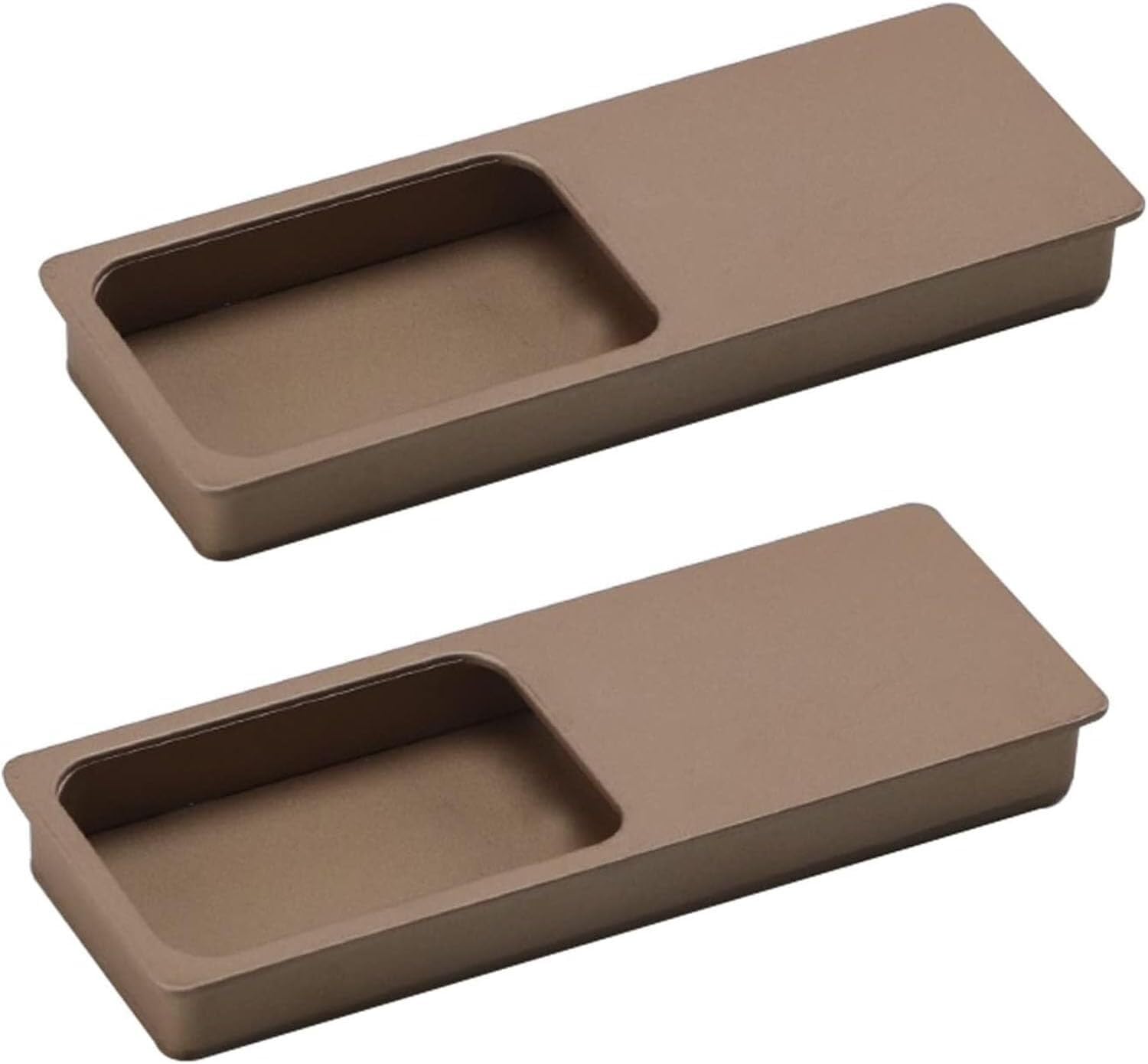 Tnbccxn Brown Cabinet Handles, Concealed Handles, 2 Pcs Zinc Alloy Flush Pull Handle(Brown)