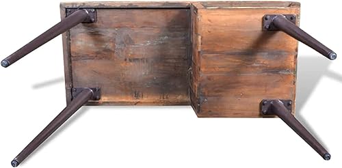 Miniatura 7 de Bopdu Escritorio de madera recuperada, escritorio para computadora, oficina en casa, mesa de escritura, estación de trabajo, escritorio de estudio