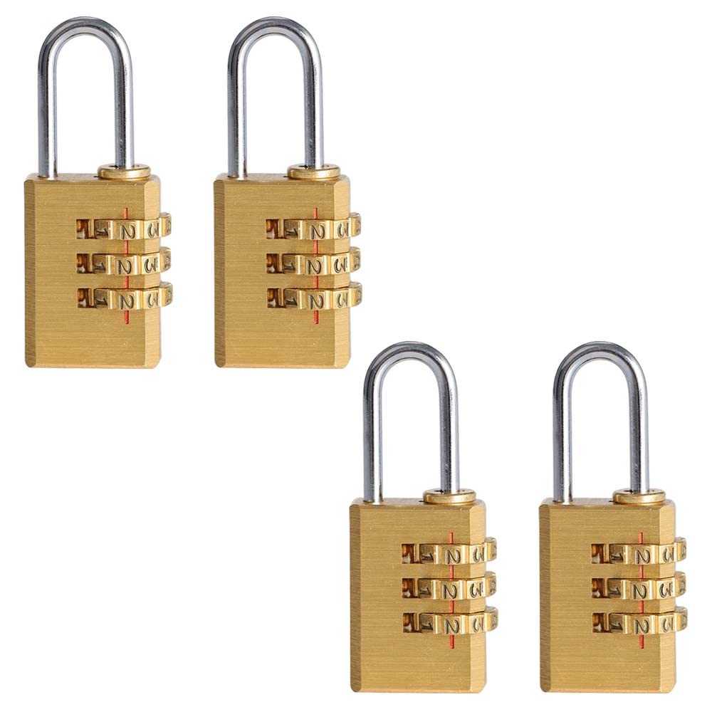 Volo 3 Digit Brass Re-Settable Combination Padlock/Password Lock/resettable Combination Lock for Travel Bags, Travel Lock, Luggage Lock (Pack of 4) (B0848YCSHP) Amazon Price History, Amazon Price Tracker