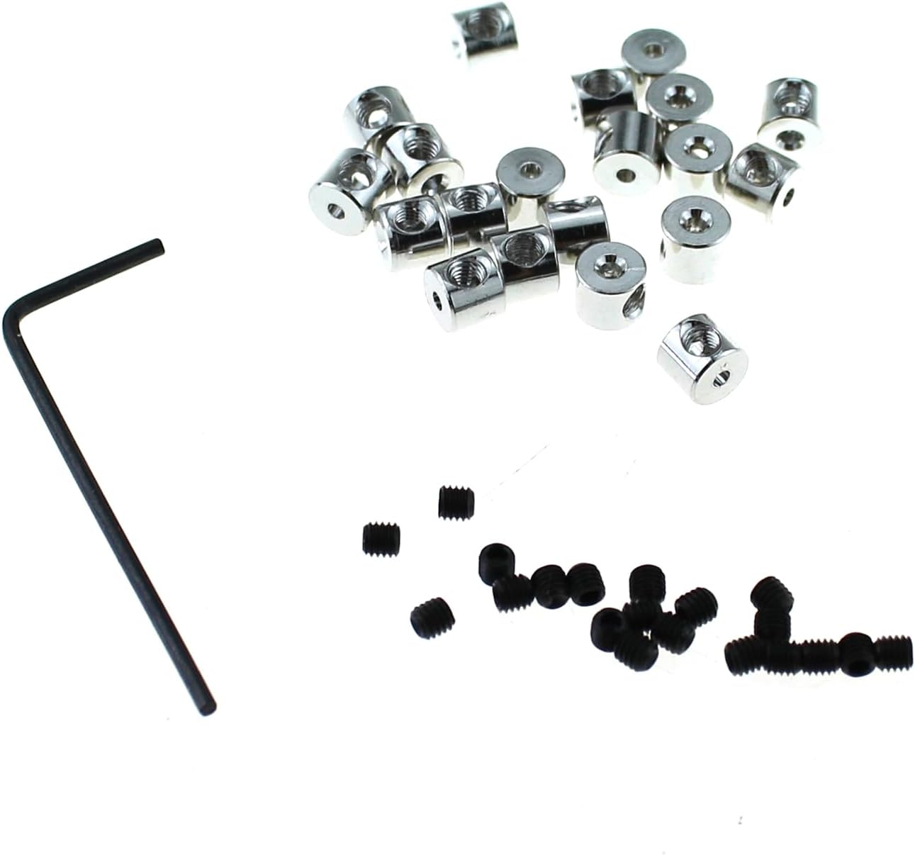 TAODAN 20 Sets 6x5mm Copper Plated Pin Lock Retainer with Wrench Badge Cap Reinforced Screw Clip Buckle Suitable for Leather Vests Hat Workwear Lanyards