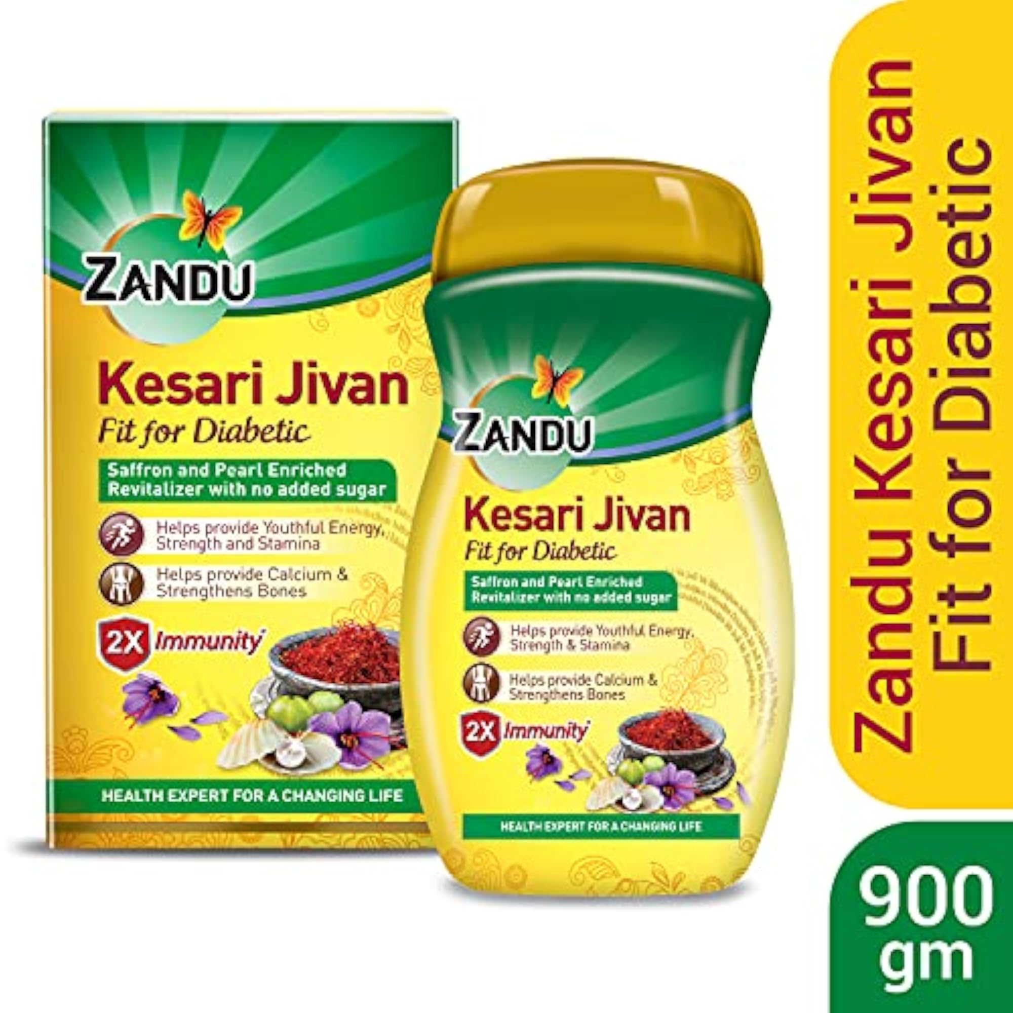 Zandu Kesari Jivan Sugar Chyawanprash - 900g, Anti-Age Formula