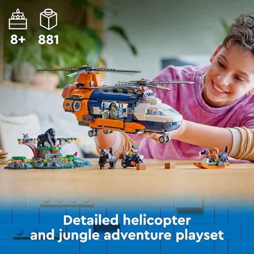 Lego 6470836 City Jungle Explorer Helicopter At Base Camp Building Toy, Comes With 5 Minifigures And 3 Gorilla Toy Figures, Adventure Playset thumb #1