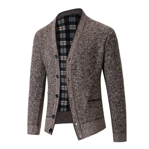 Mens Winter Cardigan Sweatercoat Single Breasted Sweaters Outerwear Men Solid Color Causal Slim Fit Cardigan