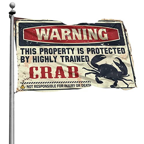 Drapeau Crab Flag géant 152 x 244 cm au style panneau vintage