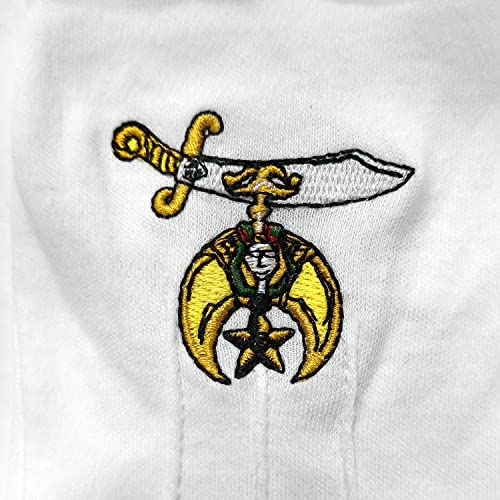 image for deDecoml Masonic Shriner Embroidered Cotton Gloves, White, One Size Fi