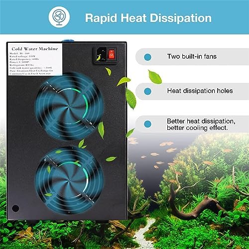 Aquarium Water Chiller - Efficient Cooling System for Fresh & Saltwater Tanks, Ideal for Axolotl & Marine Fish, Adjustable Temperature Control, Quiet Operation.