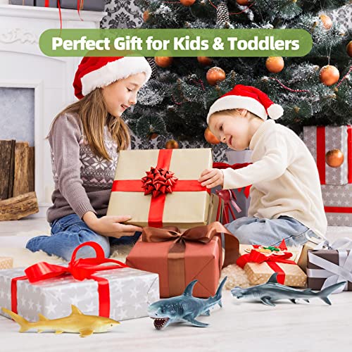 Recur 3Pcs Shark Toys 11.4” Realistic Hammerhead King Sharks Sea Animal Action Figure Orca Creatures Figurine, Soft Pvc 1:20 Replica Ocean World Collection Toys - Gift For Kids Boys Ages 3+ #TOP7