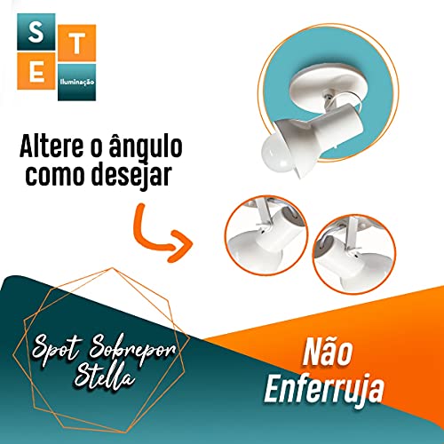 SPOT PLASTICO STELLA 1 LÂMPADA (Branco)