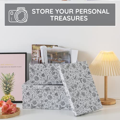 Soul & Lane Decorative Cardboard Storage Boxes For Home Décor - Modern Meadow - Set Of 3: Floral Paperboard Nesting Boxes With Lids, Memory Boxes For Keepsakes And Photos, Gift Boxes For Presents #TOP6