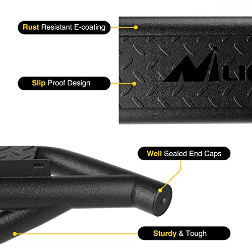 Image of Nilight Running Boards for 2007-2018 Wrangler JK & Unlimited 2 Door, Upgraded Dual Girder System Side Step Slip-Proof Textured Black Heavy Duty Truck Nerf Bars,(No 4 DR & No JL)