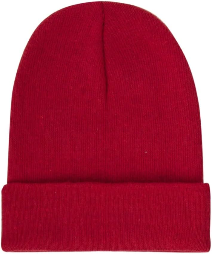 Knit Winter Beanie Hat Set, Pack of 5 Colors, Classic Cuffed Design, Multi-Color - Navy, Red, Olive, Gray, Black - Image 4