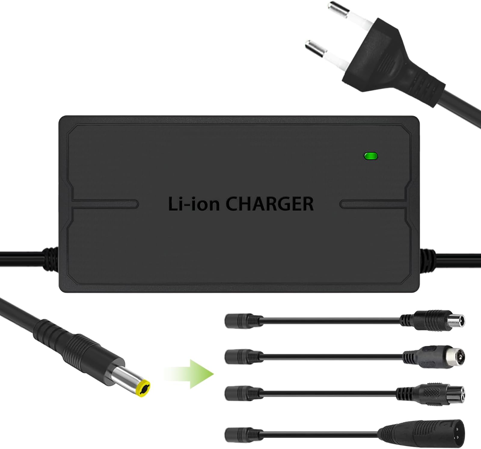 HPGAAVD 54.6V Opladers voor Scooters, 48V Elektrische Scooter Universele lithium batterijlader met 6 poorten, Hoverboard, Loopfiets, Drifting Board, E-Bike snellader 2L Opbergtas