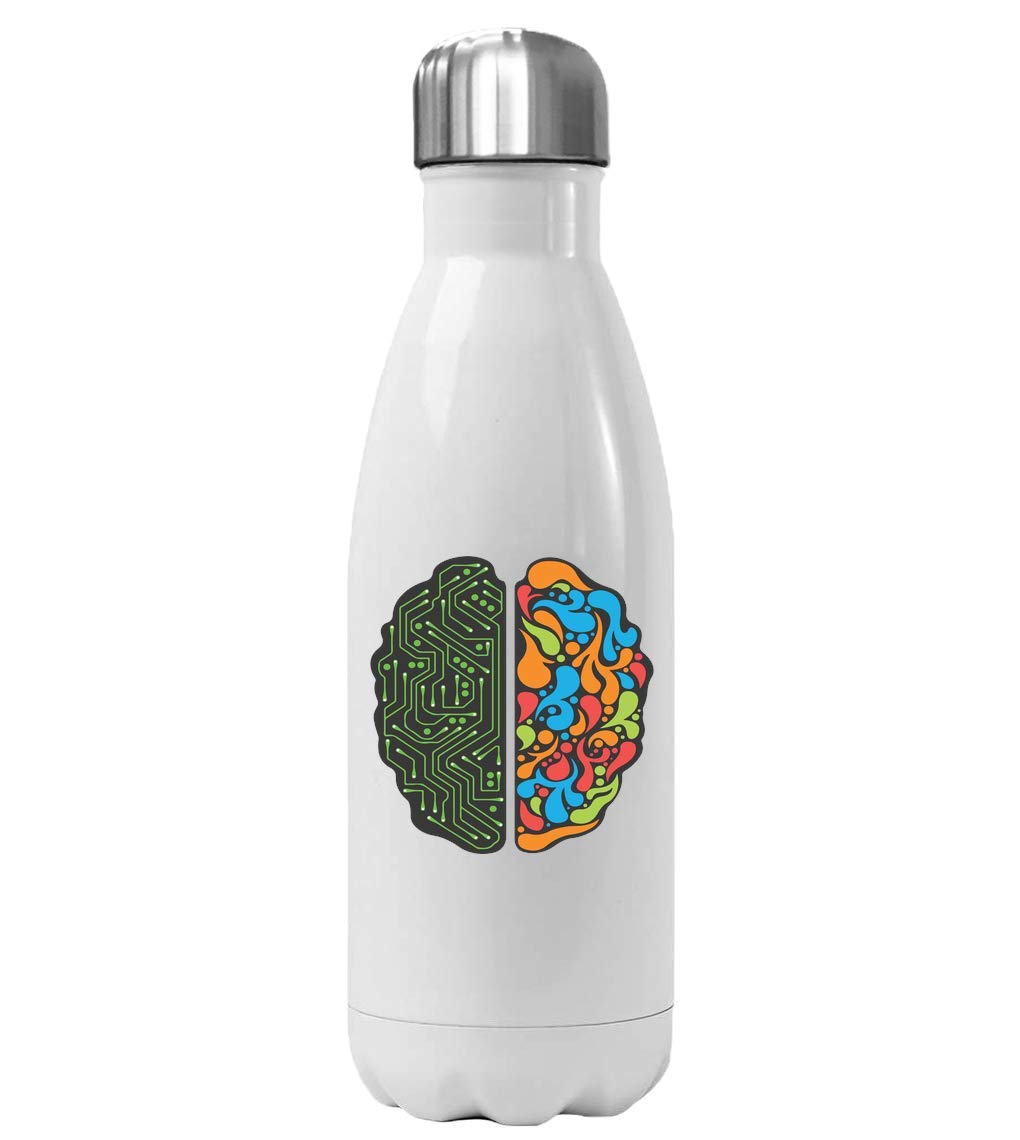 Luckyprint Techno Brain Psychedelic Circuit Graphic 350ml Water Bottle Thermal