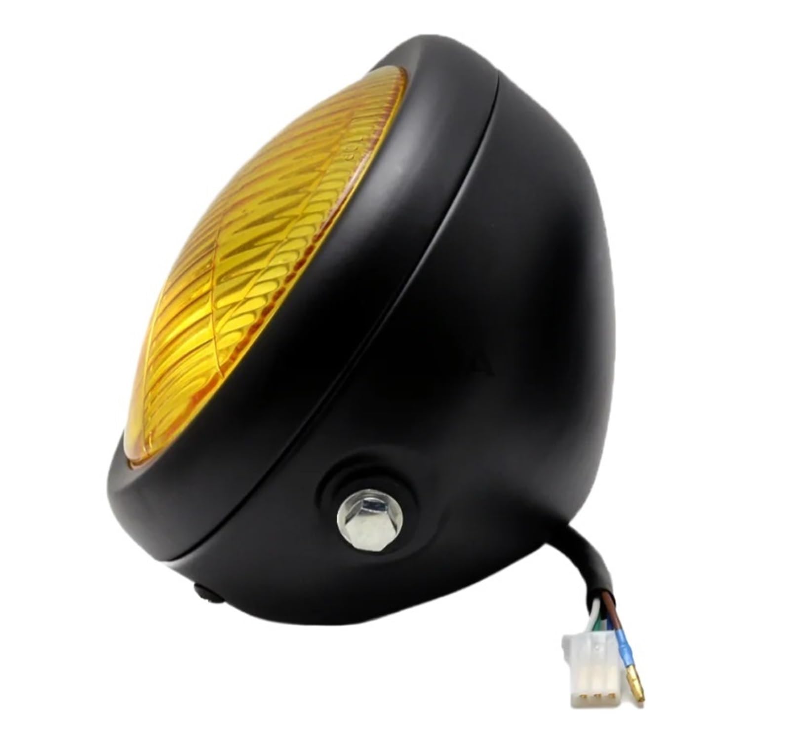 Gruppo Ottico Anteriore Moto Faro Anteriore Alogeno Da 35 W Con Griglia Metallica Retrò Per Moto Kit Maschera Staffa Faro(2)
