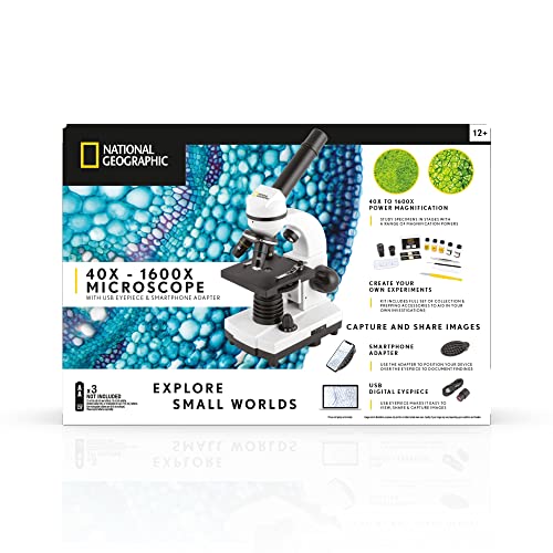 Image of National Geographic 40x-1600x Microscope with USB Eyepiece and Smartphone Adapter