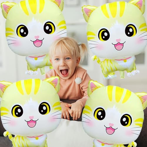 Cute Cat Balloons Yellow Smile Kitten Foil Balloons - image 2
