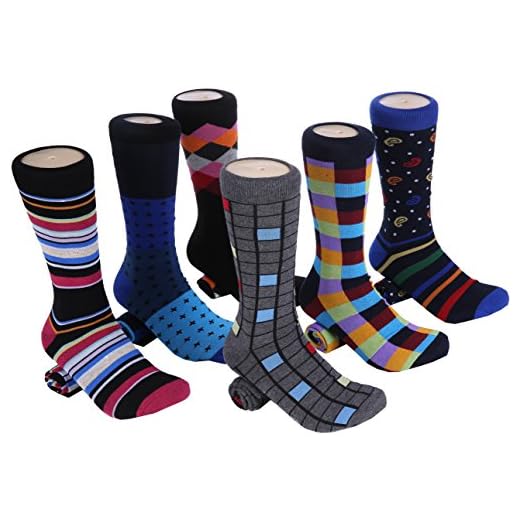 Marino Mens Dress Socks - Fun Colorful Socks for Men - Cotton Funky Socks - 6 Pack (Spunky Collection, 10-13)
