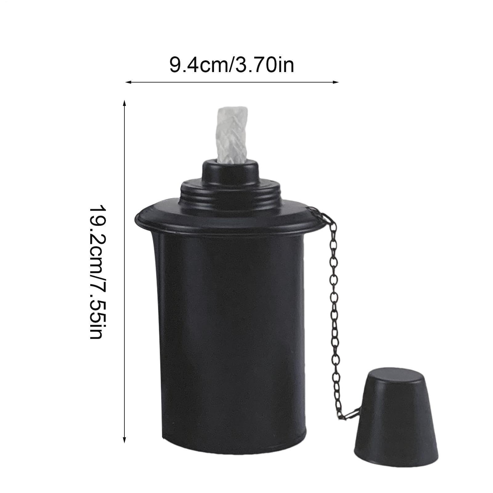 Bidones recargables para linterna, juego de 4 unidades, bidón de metal para antorchas con tapa, iluminación nocturna, para jardín, manualidades, bidón de repuesto para césped al aire libre