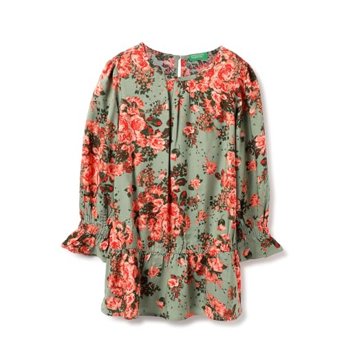 Image of United Colors of Benetton Kid's Western Kidz Rayon Knee-Length Dresses