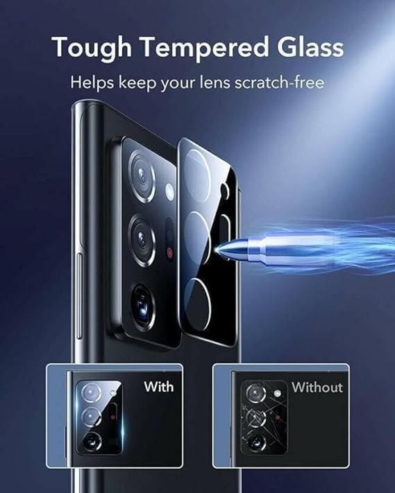 Image of Pack 1- Back Camera Glass Protector for Vivo Y31 Pro 5G [3D Premium] Camera Glass Protector (Black)