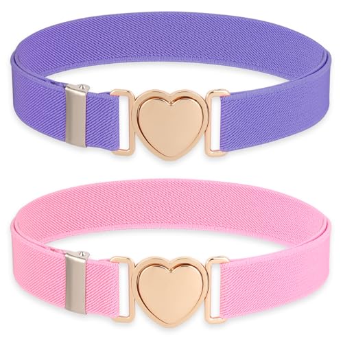 Cinturones ajustables infantiles con elasticidad flexible y cierre de corazón antiapriete