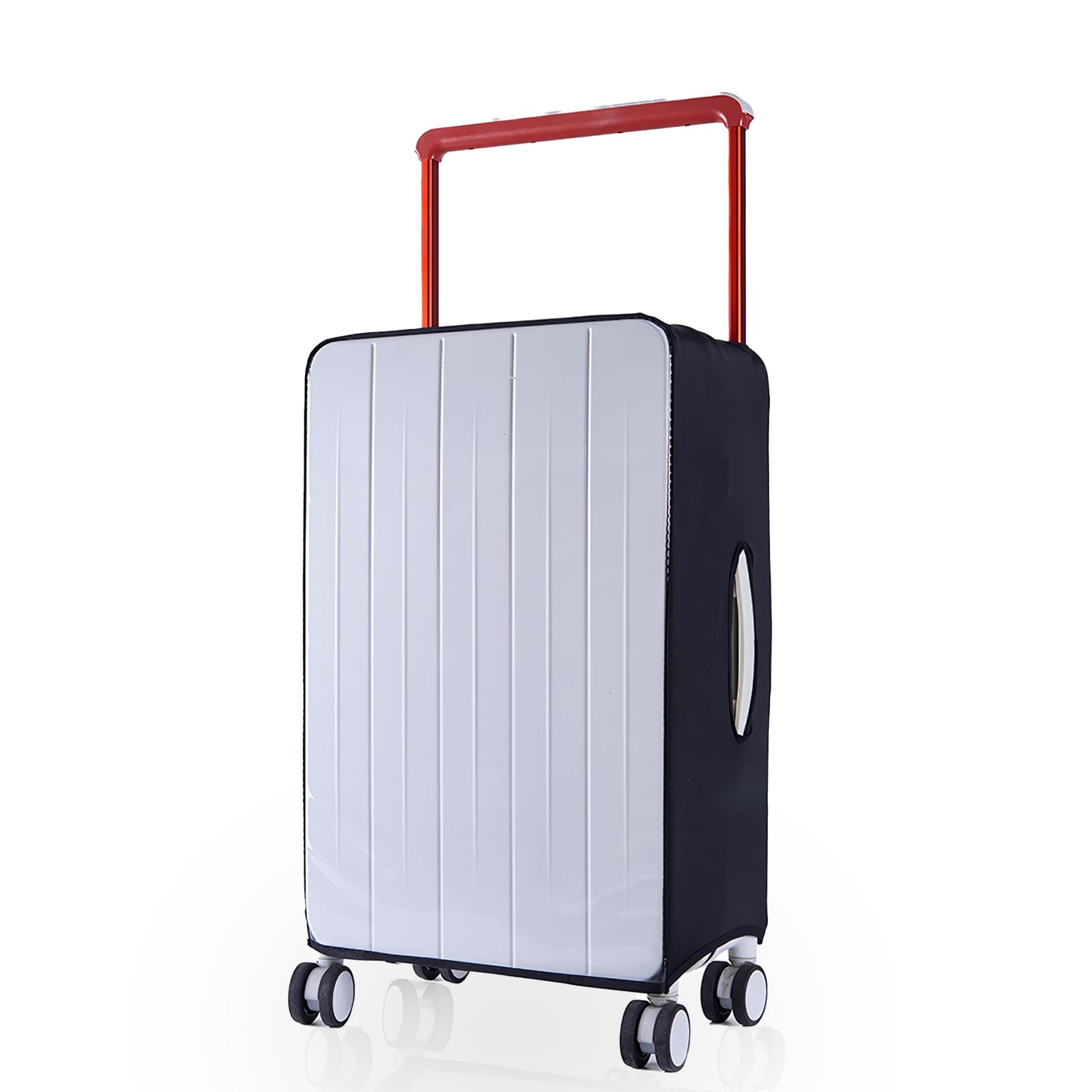 PUMHUBO Wide Handle Luggage Cover - 24 Inch Retractable Travel Suitcase Covers for Luggage, Transparent PVC Suitcase Protector Cover