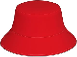 Sombrero de pescador reflectante de color rojo liso transpirable para hombres y mujeres, para viajes, camping