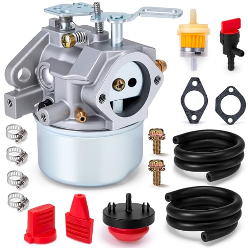 640052 Carburetor Compatible with Tecumseh HMSK80 HMSK90 HMSK100 LH318SA LH358SA 8HP 9HP 10HP Engine Replaces 640054 640349 640058 Includes Primer Bulb Fits Snow Blower Generator Chipper (16PCS)