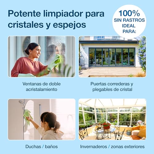 HG Limpiador de Cristales y Espejos, Producto de Limpieza para Cristales y Superficies de Vidrio, No Deja Marcas, Elimina Eficazmente Grasa y Suciedad de Ventanas Rápidamente - Spray 500ml - imagen 3