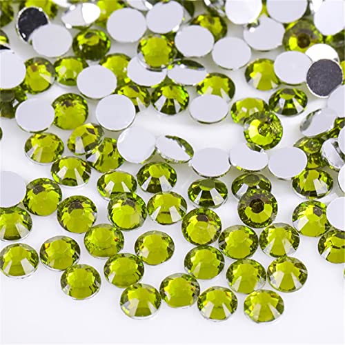 Image of 3000 Pieces SS12 3mm Flatback Rhinestones Clear Glass Round Gems Crystals for Nail Art DIY Crafts Clothes Shoes Bags (Olive Green)