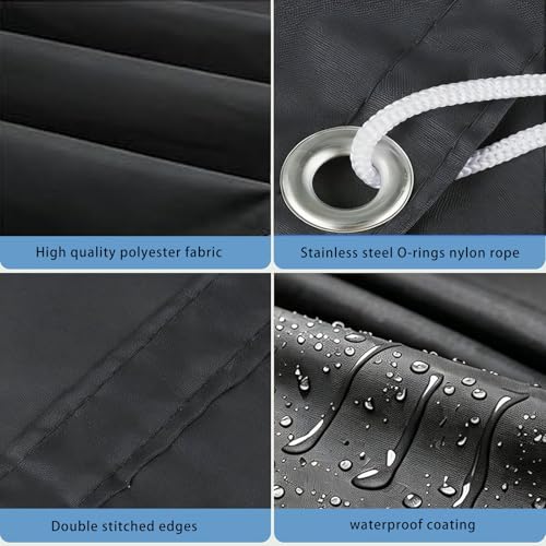 Bâche imperméable rétractable 120x290cm protection solaire patio - 3