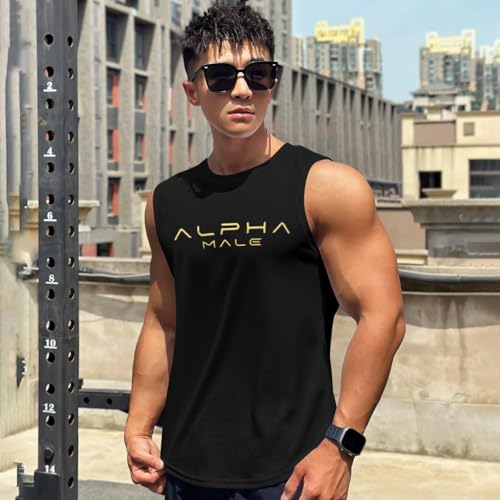 Image of Men's Sandow Sleeveless Vest - Slim Fit Ribbed Cotton Blend Tank Top - Lightweight Crew Neck Gym Workout Undershirt for Summer