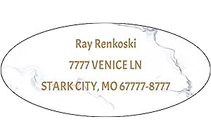 20 Count Personalized Return Address Stickers, Custom Adhesive Oval Mailing Labels for Envelopes